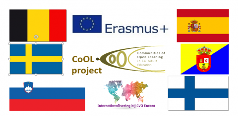 Vlaggen van de deelnemende landen van het CoOL-project